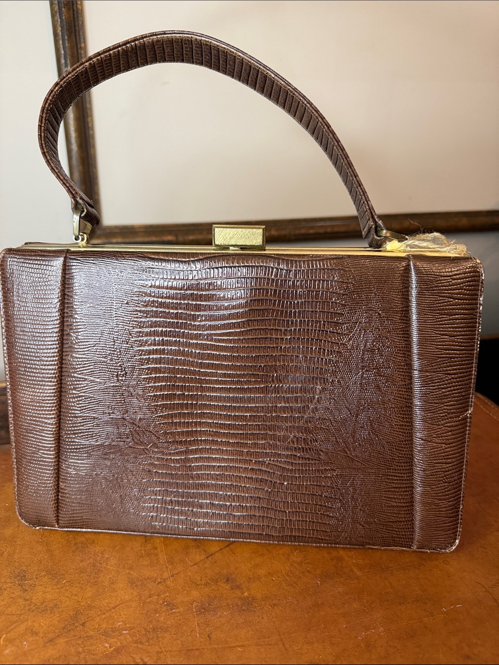 Classic vintage embossed leather Women's handbag